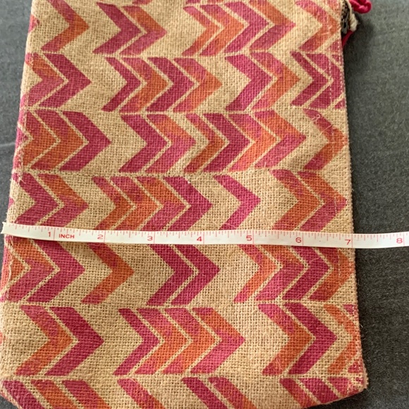 Neiman Marcus Pink and Tan Chevron Cosmetic Bag - Picture 8 of 10